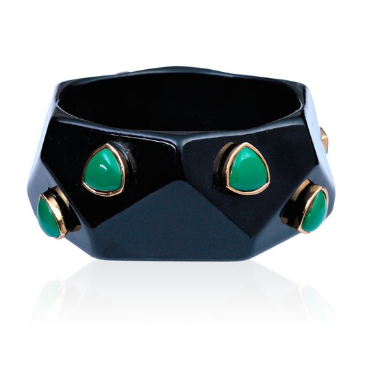 BRACELETE PRETO C/ VERDE